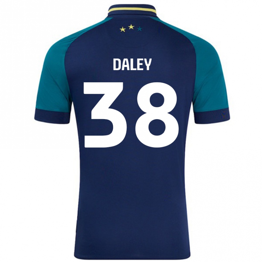 Niño Fútbol Camiseta Luke Daley #38 Azul Marino Verde Oscuro 2ª Equipación 2024/25 Perú