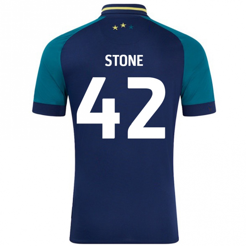 Niño Fútbol Camiseta Michael Stone #42 Azul Marino Verde Oscuro 2ª Equipación 2024/25 Perú