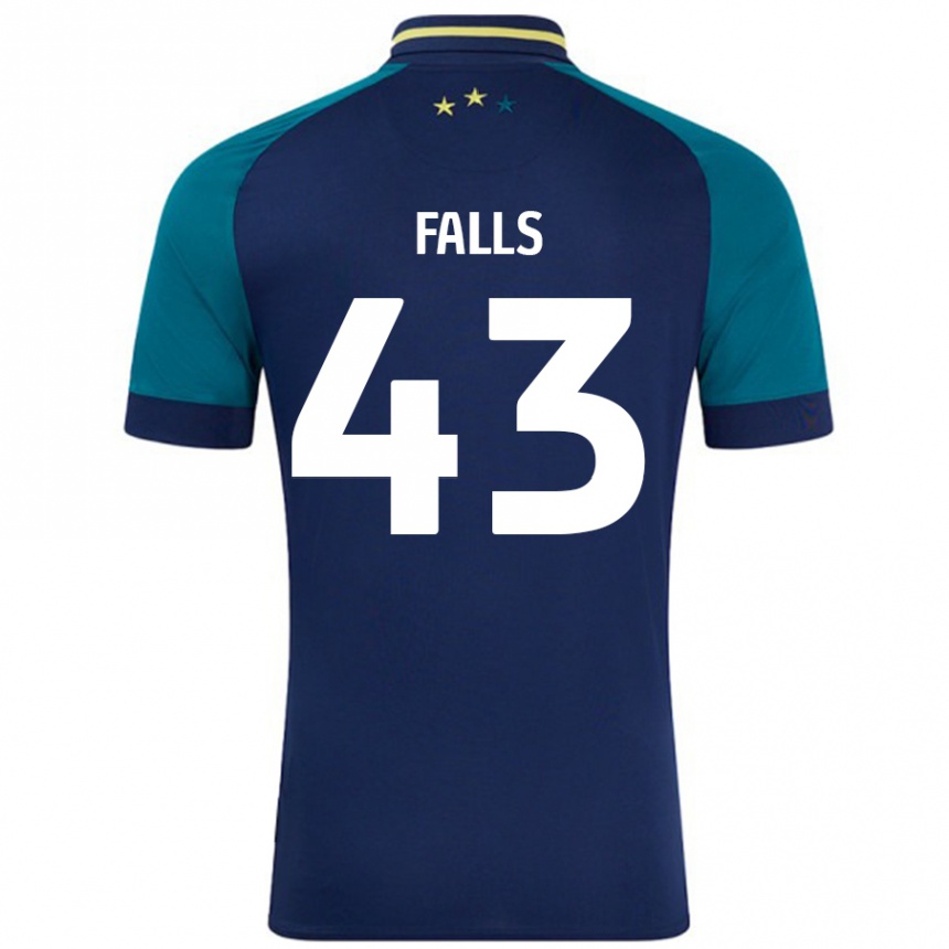 Niño Fútbol Camiseta Conor Falls #43 Azul Marino Verde Oscuro 2ª Equipación 2024/25 Perú