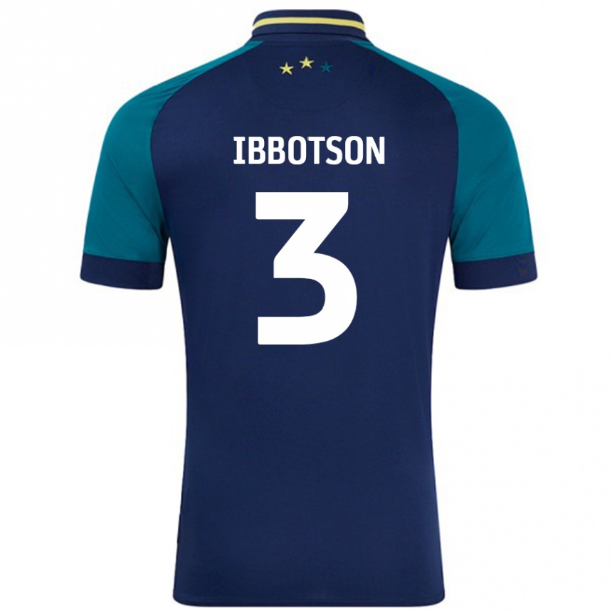 Niño Fútbol Camiseta Beth Ibbotson #3 Azul Marino Verde Oscuro 2ª Equipación 2024/25 Perú