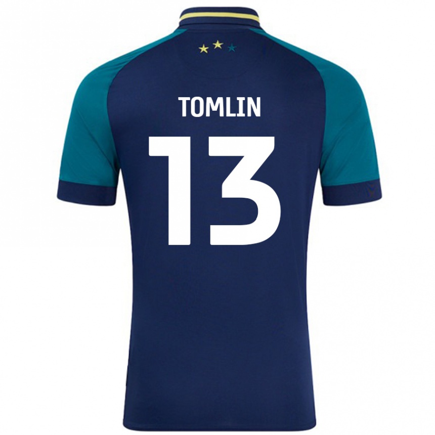 Niño Fútbol Camiseta Phoebe Tomlin #13 Azul Marino Verde Oscuro 2ª Equipación 2024/25 Perú