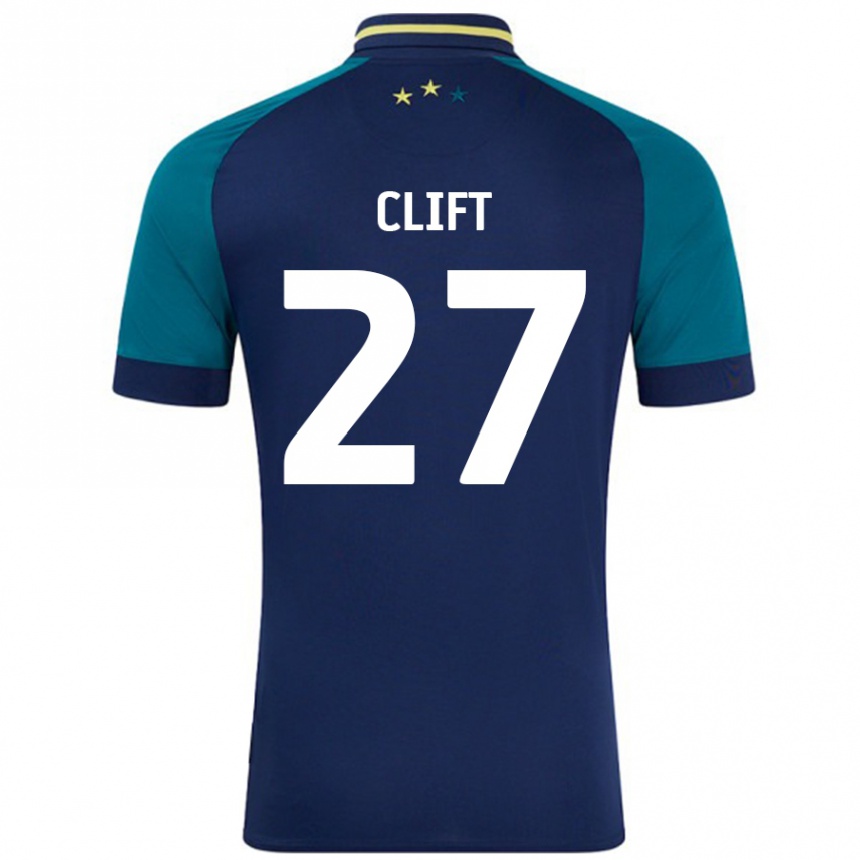 Niño Fútbol Camiseta Cassidy Clift #27 Azul Marino Verde Oscuro 2ª Equipación 2024/25 Perú