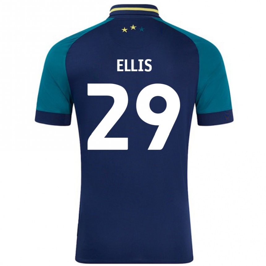 Niño Fútbol Camiseta Molly Ellis #29 Azul Marino Verde Oscuro 2ª Equipación 2024/25 Perú