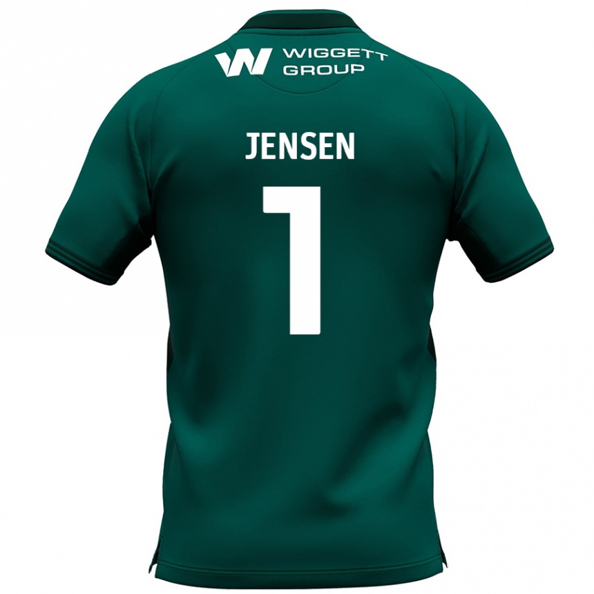 Niño Fútbol Camiseta Lukas Jensen #1 Verde 2ª Equipación 2024/25 Perú