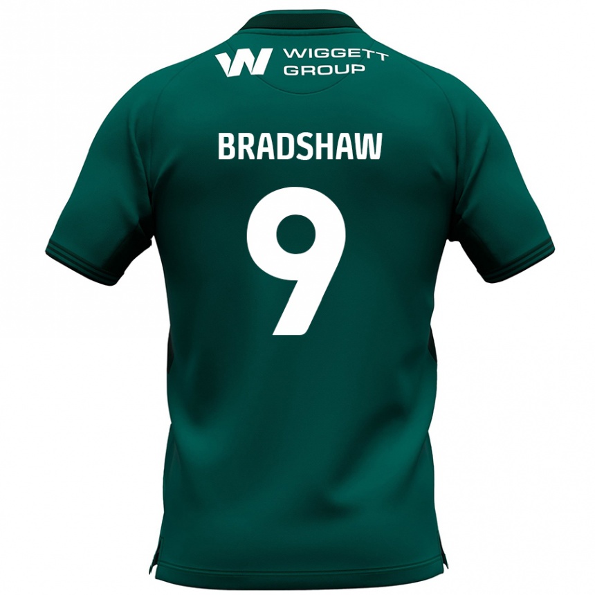 Niño Fútbol Camiseta Tom Bradshaw #9 Verde 2ª Equipación 2024/25 Perú