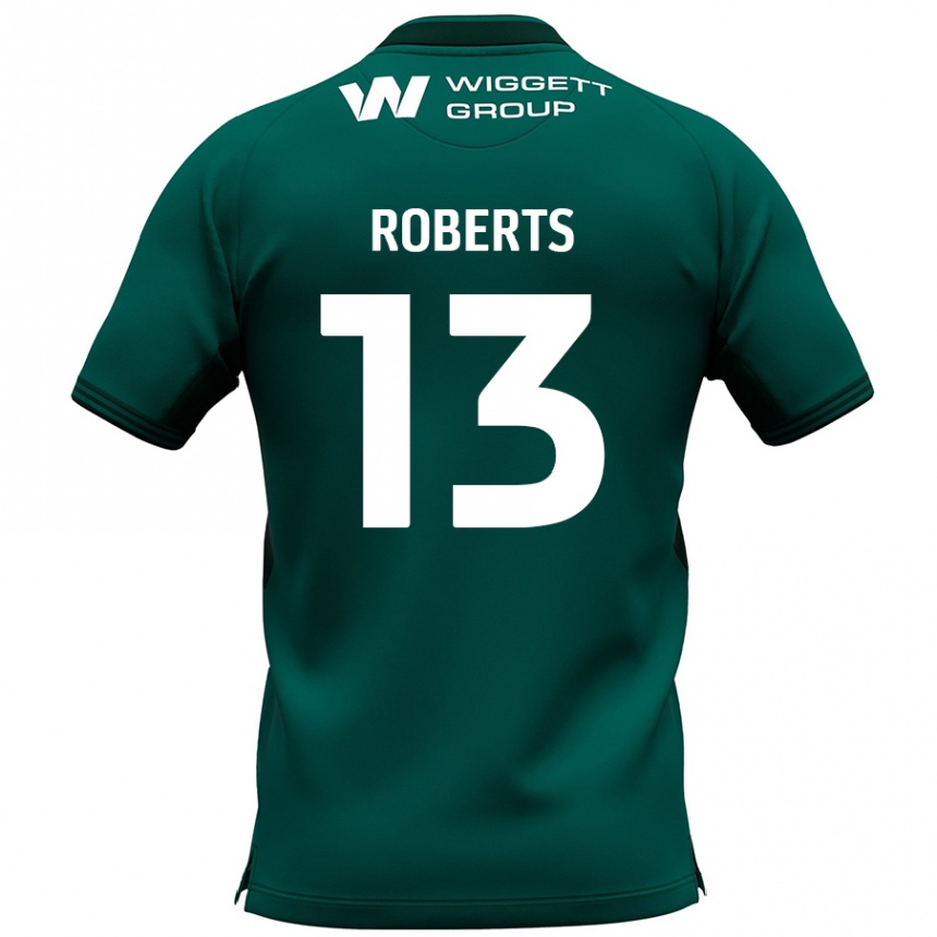 Niño Fútbol Camiseta Liam Roberts #13 Verde 2ª Equipación 2024/25 Perú