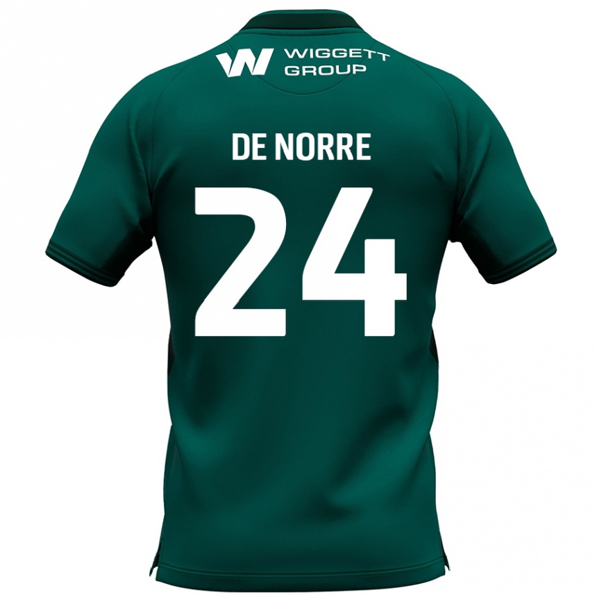 Niño Fútbol Camiseta Casper De Norre #24 Verde 2ª Equipación 2024/25 Perú