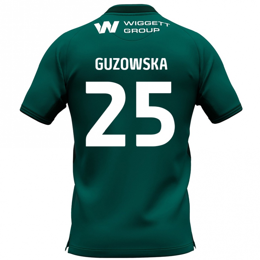 Niño Fútbol Camiseta Sara Guzowska #25 Verde 2ª Equipación 2024/25 Perú