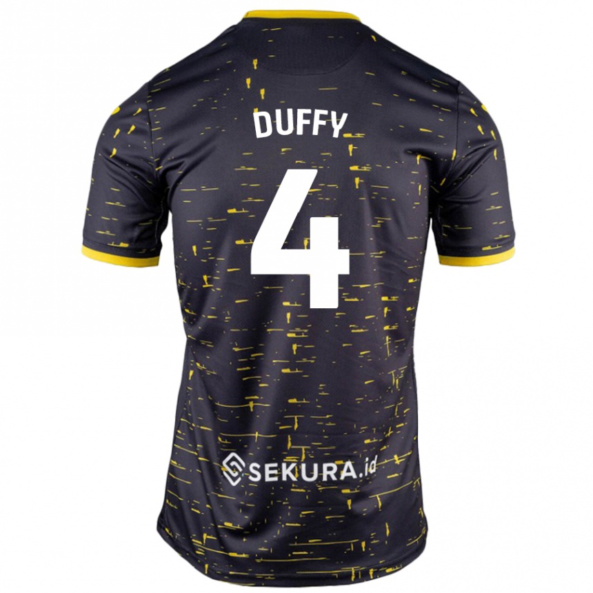 Niño Fútbol Camiseta Shane Duffy #4 Negro Amarillo 2ª Equipación 2024/25 Perú