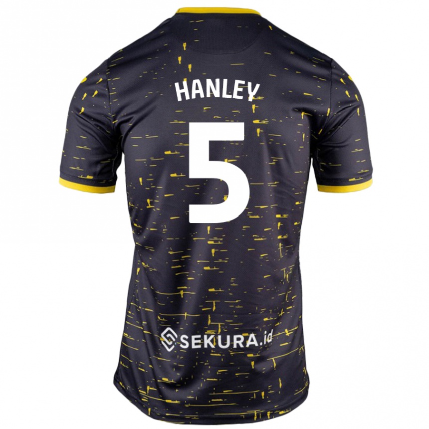 Niño Fútbol Camiseta Grant Hanley #5 Negro Amarillo 2ª Equipación 2024/25 Perú