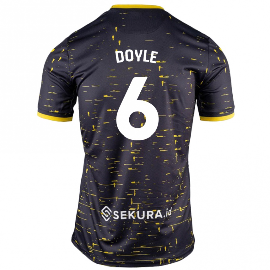 Niño Fútbol Camiseta Callum Doyle #6 Negro Amarillo 2ª Equipación 2024/25 Perú