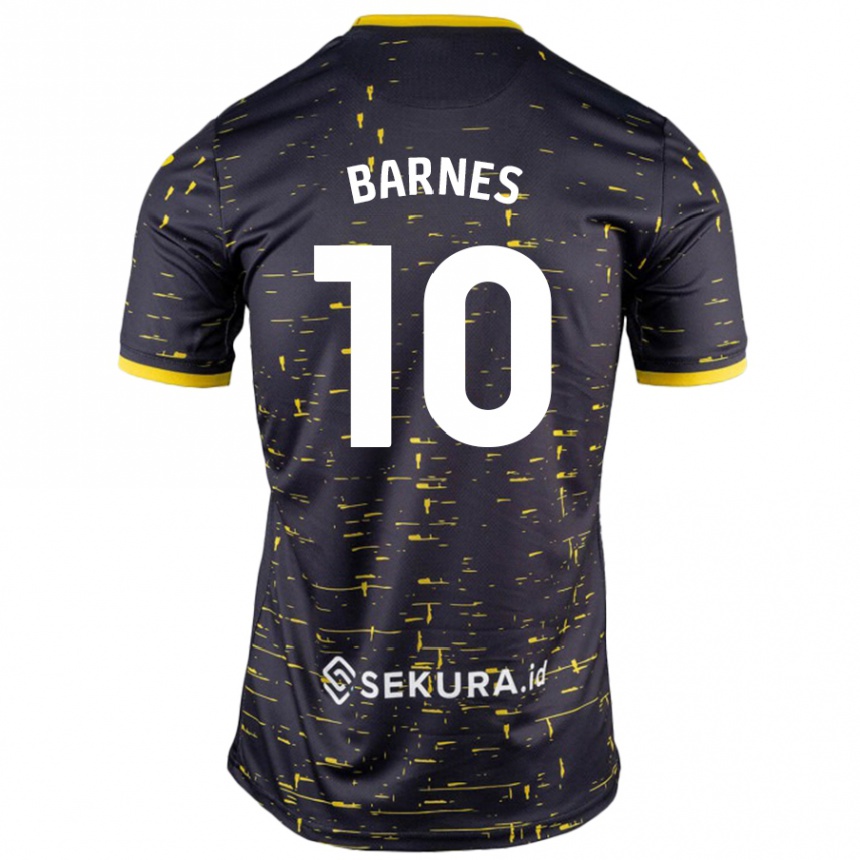 Niño Fútbol Camiseta Ashley Barnes #10 Negro Amarillo 2ª Equipación 2024/25 Perú