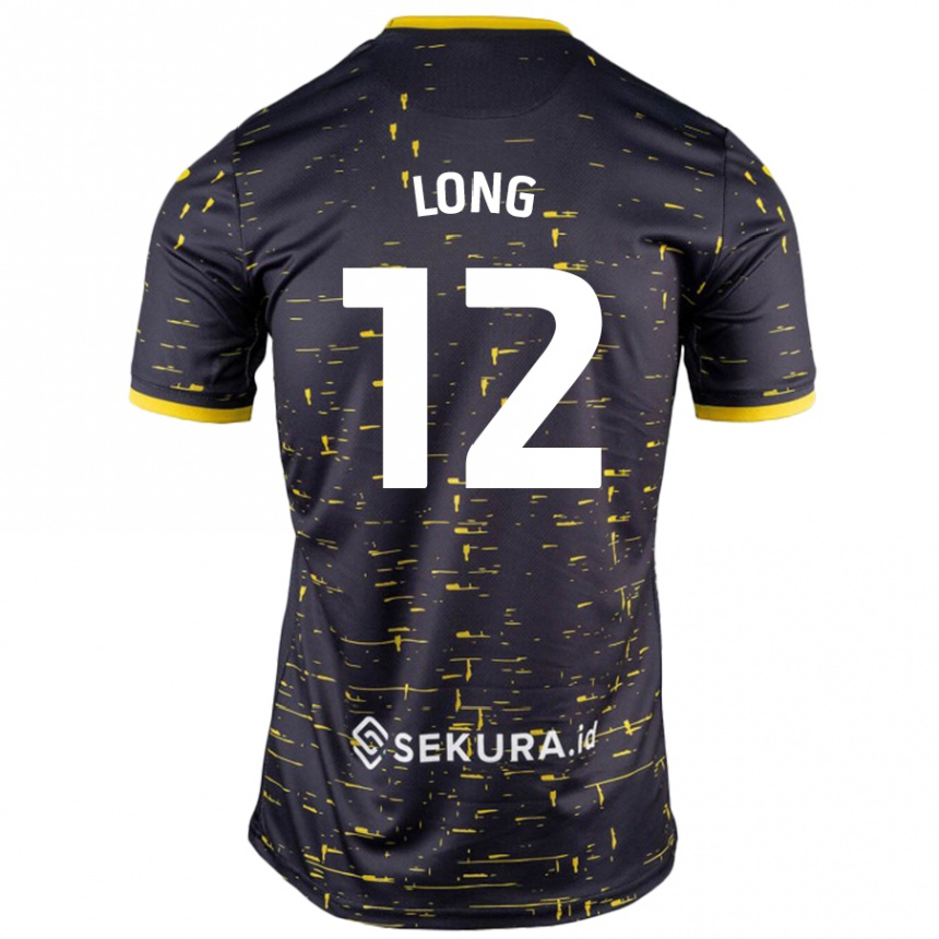 Niño Fútbol Camiseta George Long #12 Negro Amarillo 2ª Equipación 2024/25 Perú