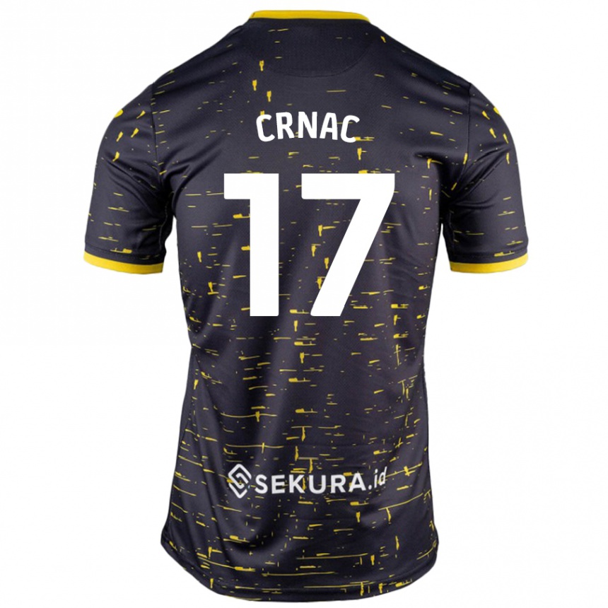 Niño Fútbol Camiseta Ante Crnac #17 Negro Amarillo 2ª Equipación 2024/25 Perú