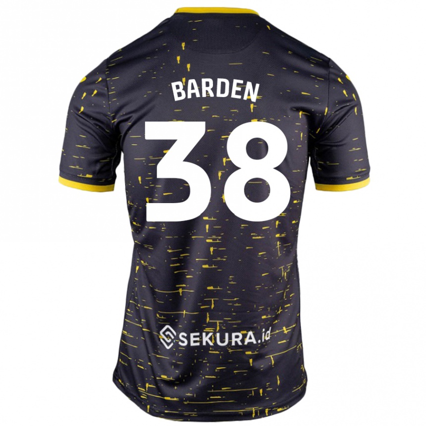 Niño Fútbol Camiseta Daniel Barden #38 Negro Amarillo 2ª Equipación 2024/25 Perú