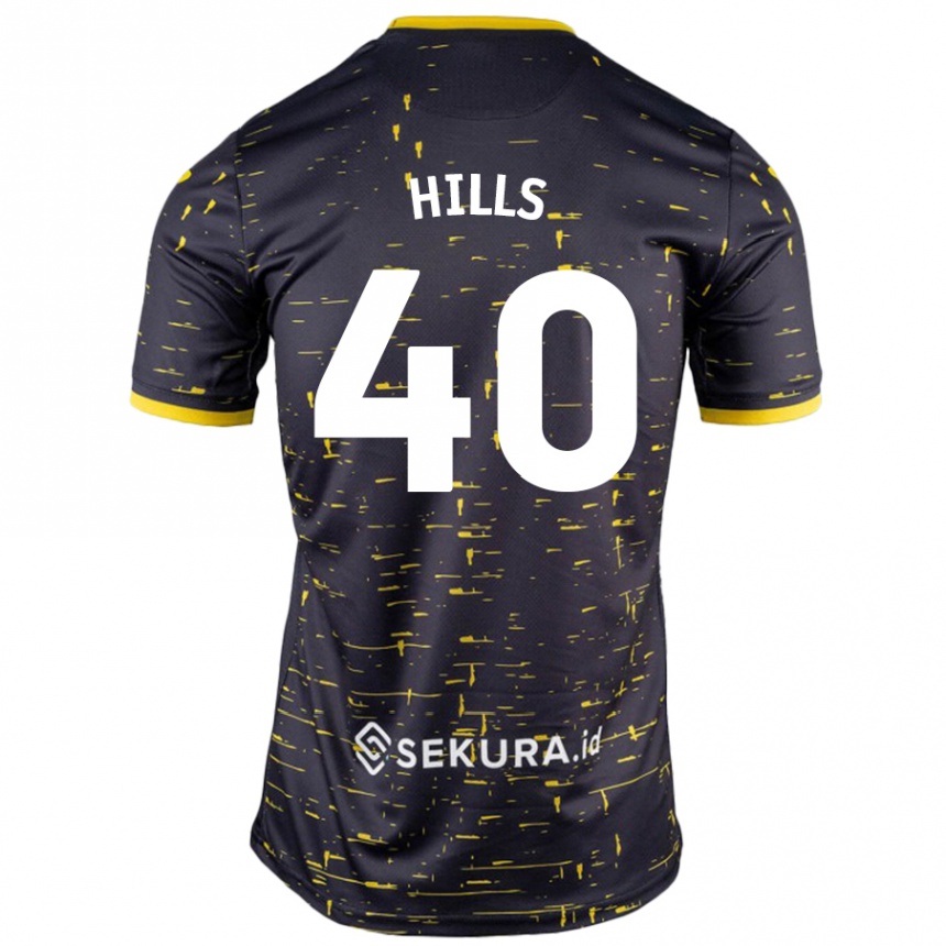 Niño Fútbol Camiseta Brad Hills #40 Negro Amarillo 2ª Equipación 2024/25 Perú