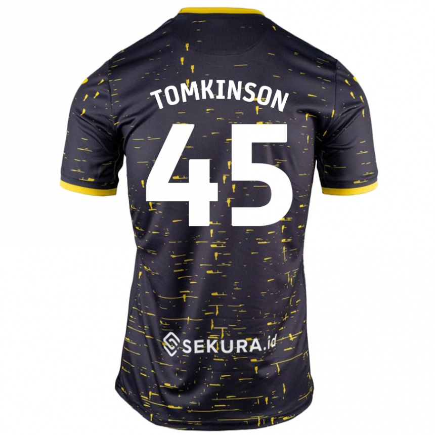 Niño Fútbol Camiseta Jonathan Tomkinson #45 Negro Amarillo 2ª Equipación 2024/25 Perú