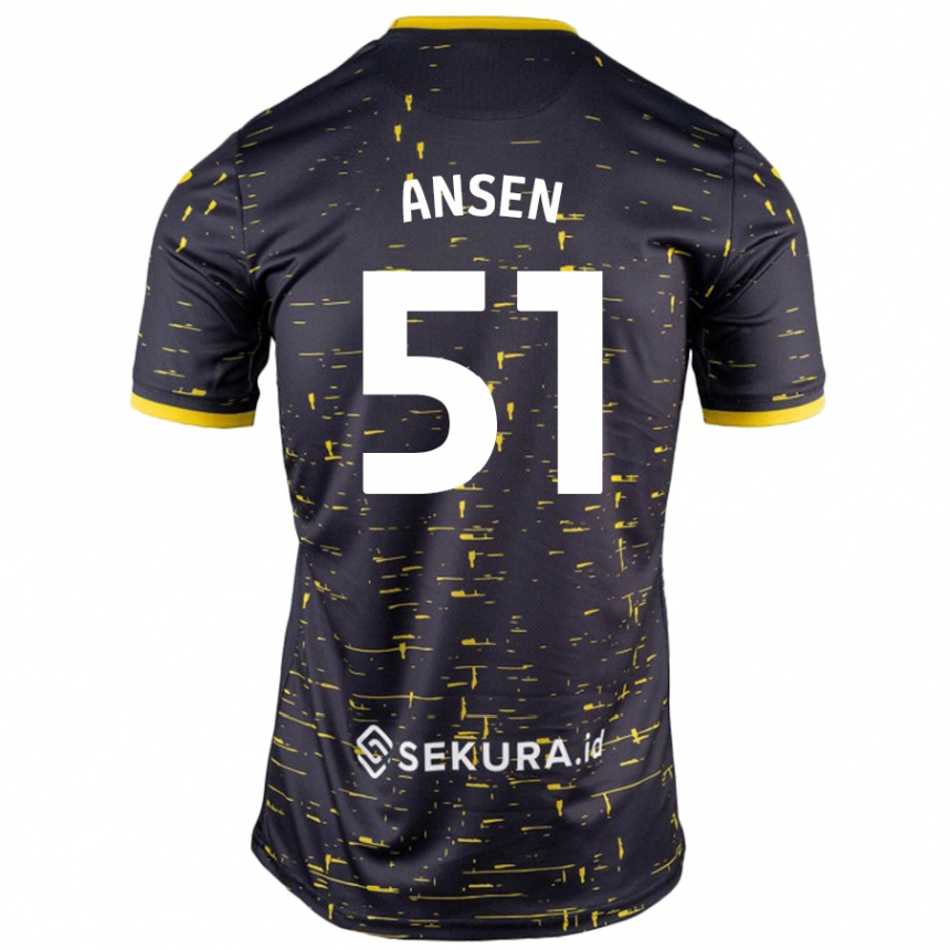 Niño Fútbol Camiseta Caleb Ansen #51 Negro Amarillo 2ª Equipación 2024/25 Perú