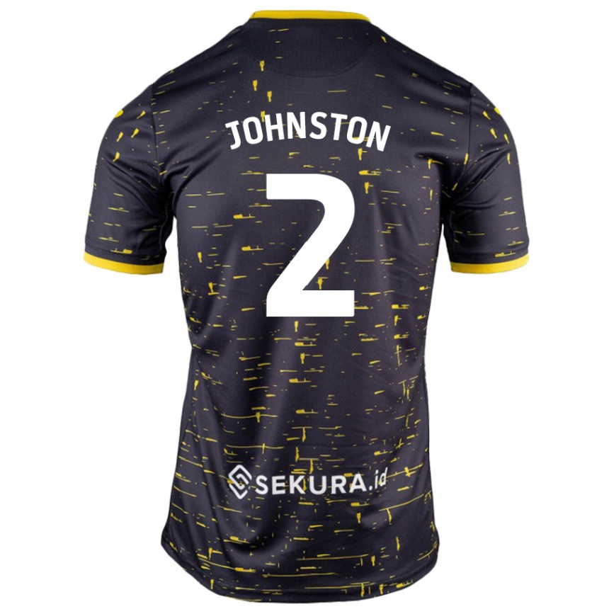 Niño Fútbol Camiseta Chardonnay Johnston #2 Negro Amarillo 2ª Equipación 2024/25 Perú