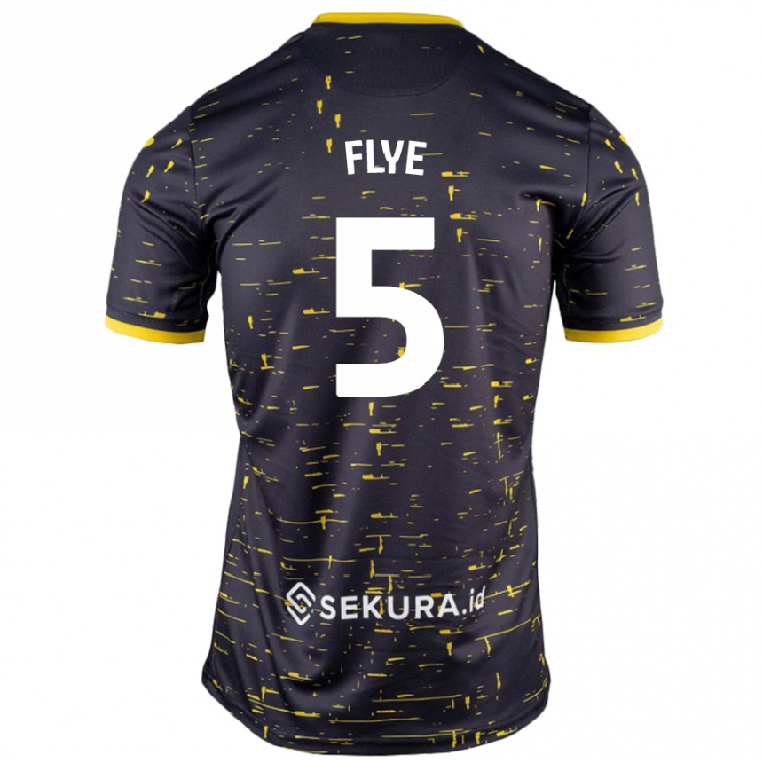 Niño Fútbol Camiseta Ceri Flye #5 Negro Amarillo 2ª Equipación 2024/25 Perú