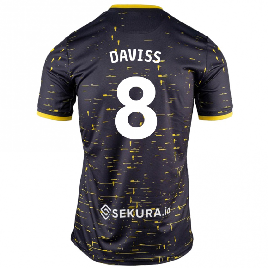 Niño Fútbol Camiseta Millie Daviss #8 Negro Amarillo 2ª Equipación 2024/25 Perú