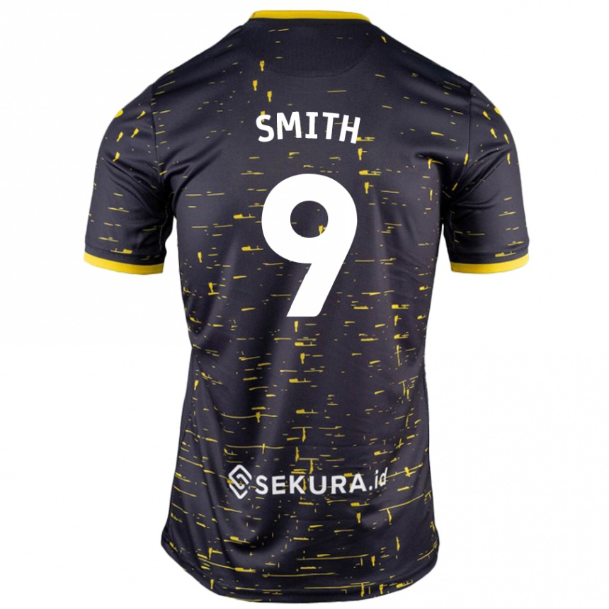 Niño Fútbol Camiseta Ellie Smith #9 Negro Amarillo 2ª Equipación 2024/25 Perú