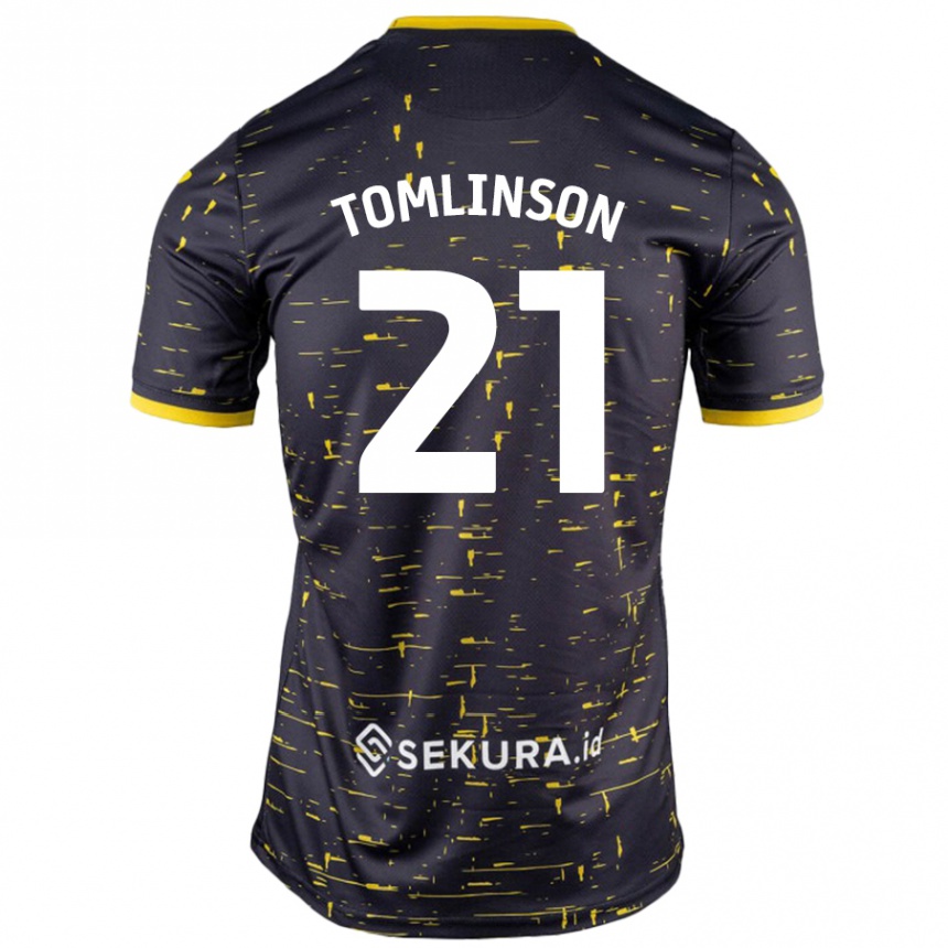 Niño Fútbol Camiseta Lauren Tomlinson #21 Negro Amarillo 2ª Equipación 2024/25 Perú