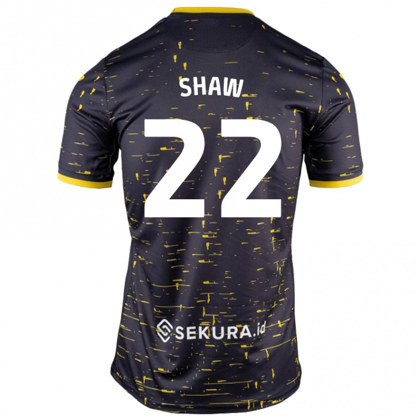 Niño Fútbol Camiseta Shannon Shaw #22 Negro Amarillo 2ª Equipación 2024/25 Perú