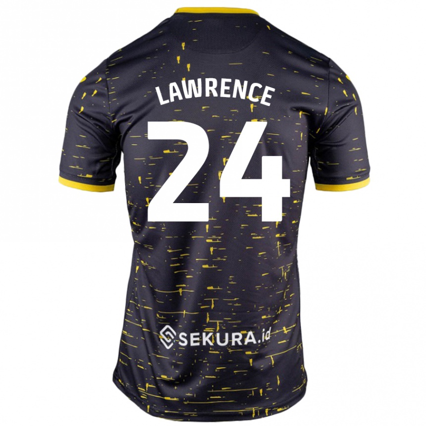 Niño Fútbol Camiseta Rachel Lawrence #24 Negro Amarillo 2ª Equipación 2024/25 Perú