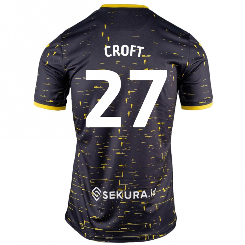 Niño Fútbol Camiseta Mary Croft #27 Negro Amarillo 2ª Equipación 2024/25 Perú