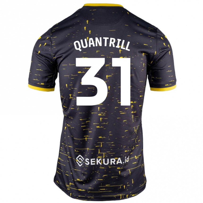 Niño Fútbol Camiseta Sarah Quantrill #31 Negro Amarillo 2ª Equipación 2024/25 Perú