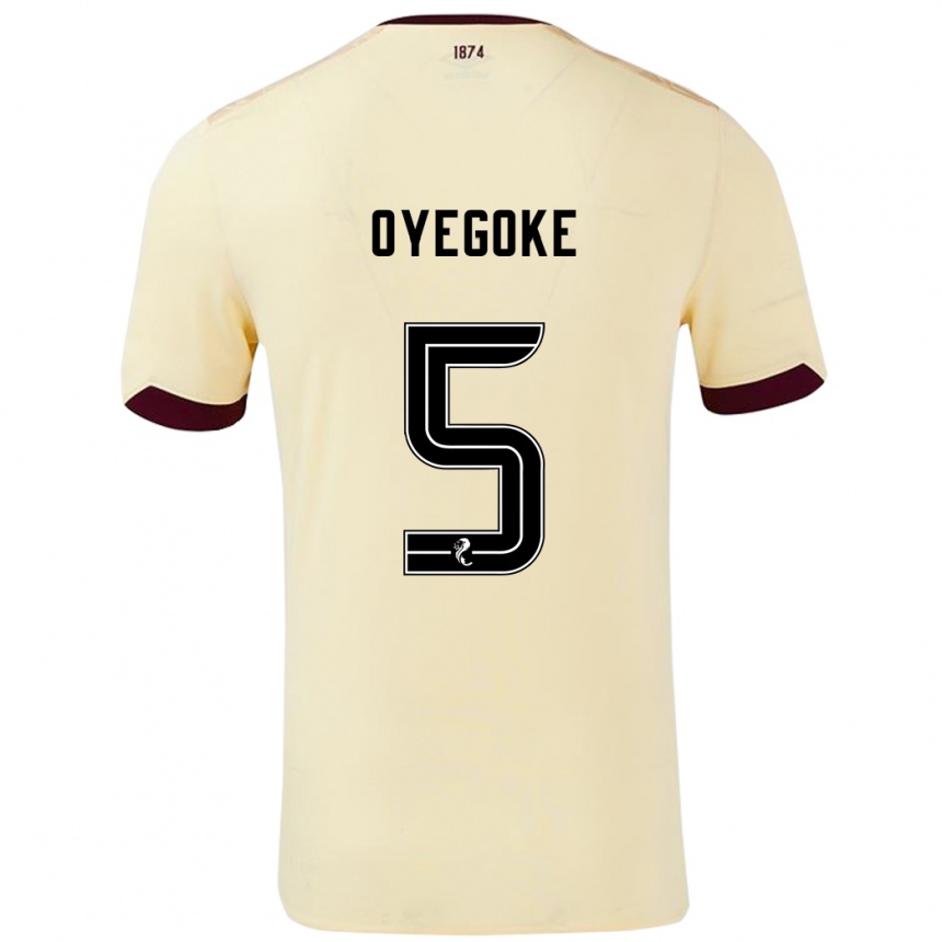 Niño Fútbol Camiseta Daniel Oyegoke #5 Crema Burdeos 2ª Equipación 2024/25 Perú