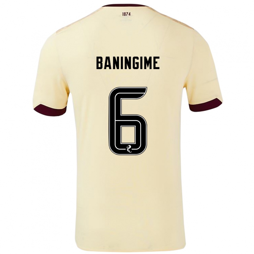 Niño Fútbol Camiseta Beni Baningime #6 Crema Burdeos 2ª Equipación 2024/25 Perú