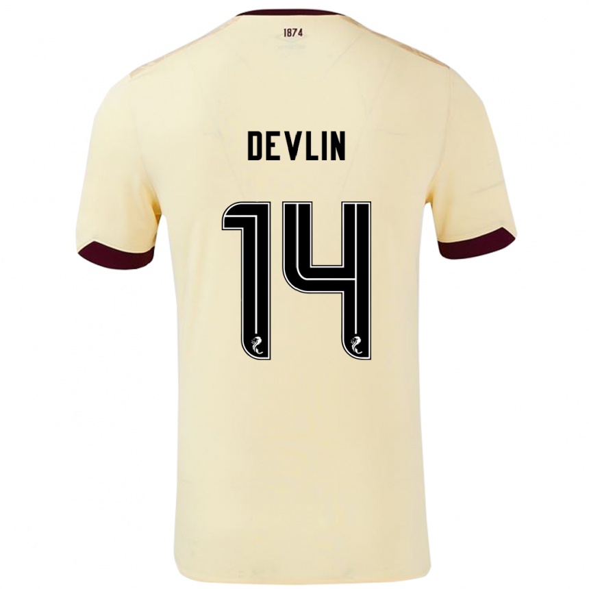 Niño Fútbol Camiseta Cammy Devlin #14 Crema Burdeos 2ª Equipación 2024/25 Perú