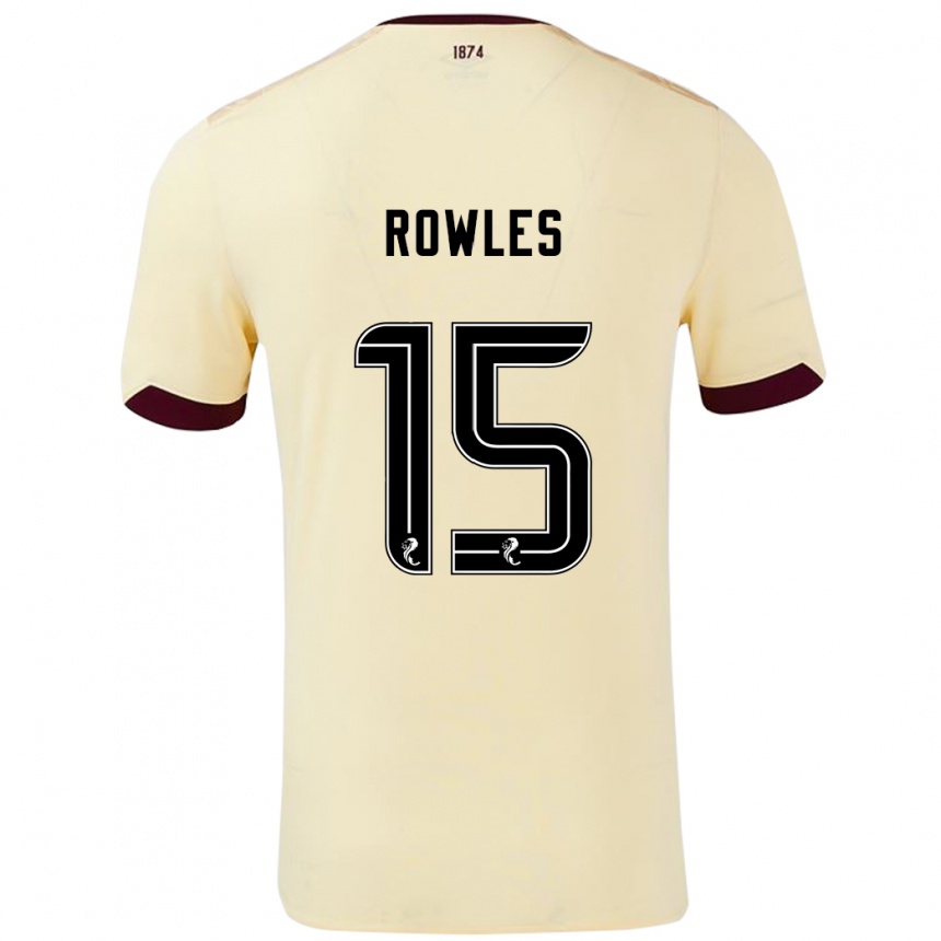 Niño Fútbol Camiseta Kye Rowles #15 Crema Burdeos 2ª Equipación 2024/25 Perú