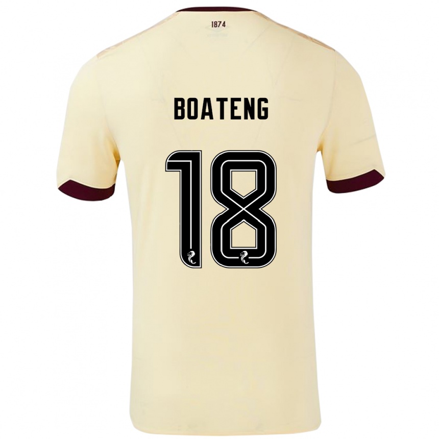 Niño Fútbol Camiseta Malachi Boateng #18 Crema Burdeos 2ª Equipación 2024/25 Perú