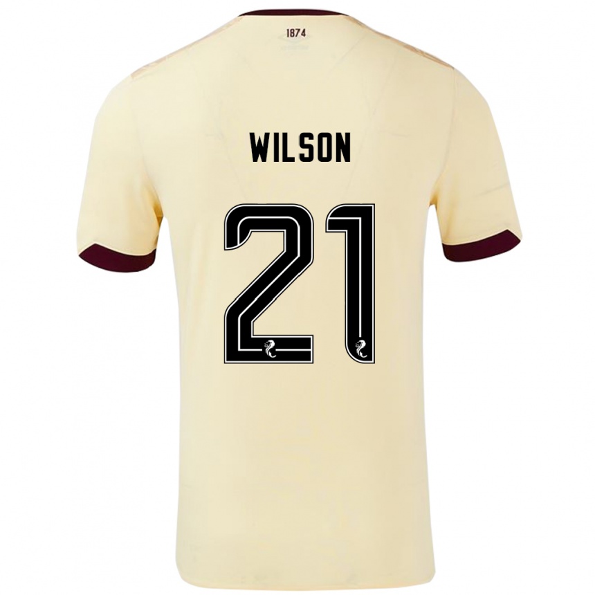 Niño Fútbol Camiseta James Wilson #21 Crema Burdeos 2ª Equipación 2024/25 Perú