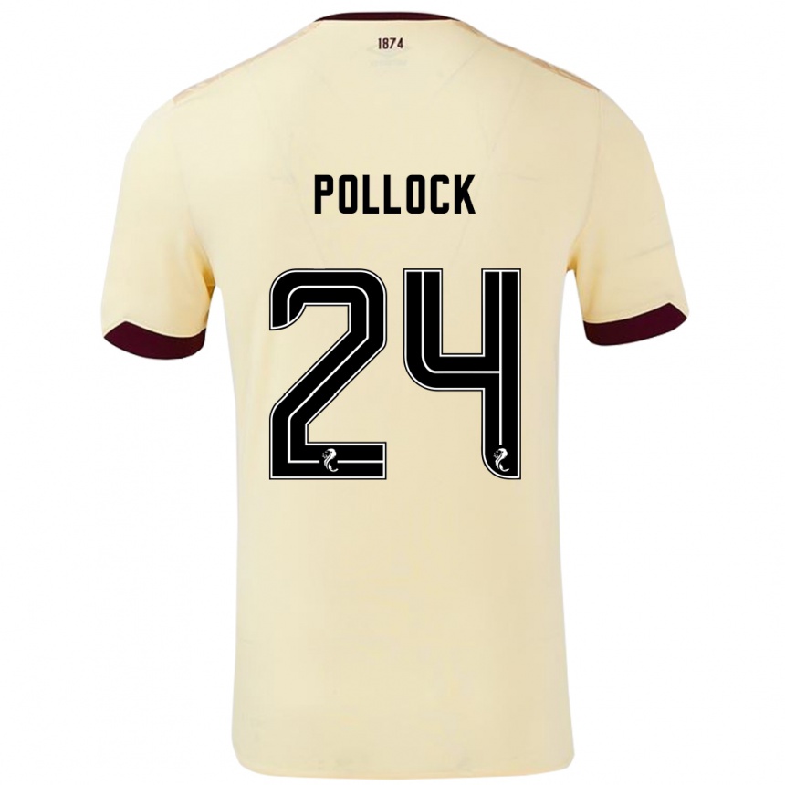 Niño Fútbol Camiseta Finlay Pollock #24 Crema Burdeos 2ª Equipación 2024/25 Perú