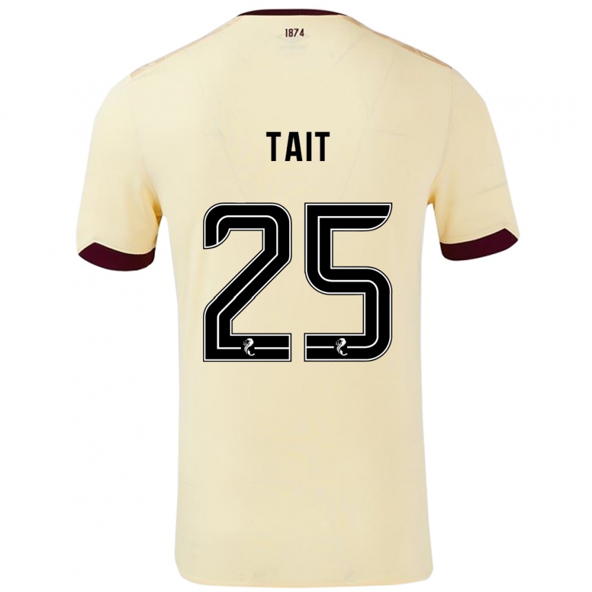 Niño Fútbol Camiseta Macaulay Tait #25 Crema Burdeos 2ª Equipación 2024/25 Perú