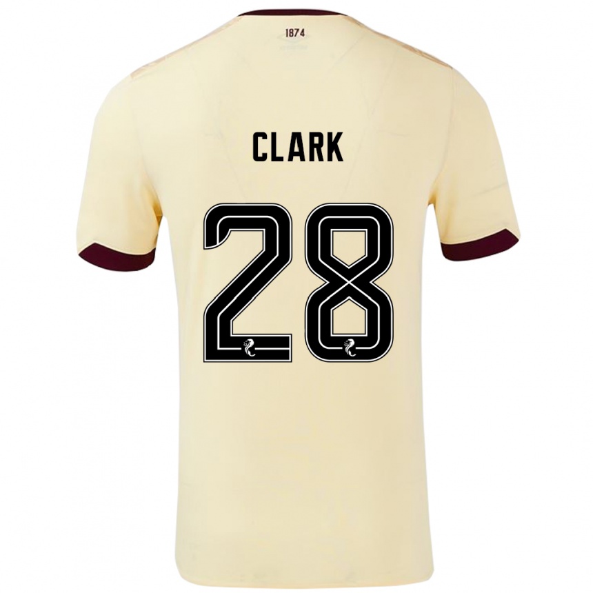 Niño Fútbol Camiseta Zander Clark #28 Crema Burdeos 2ª Equipación 2024/25 Perú