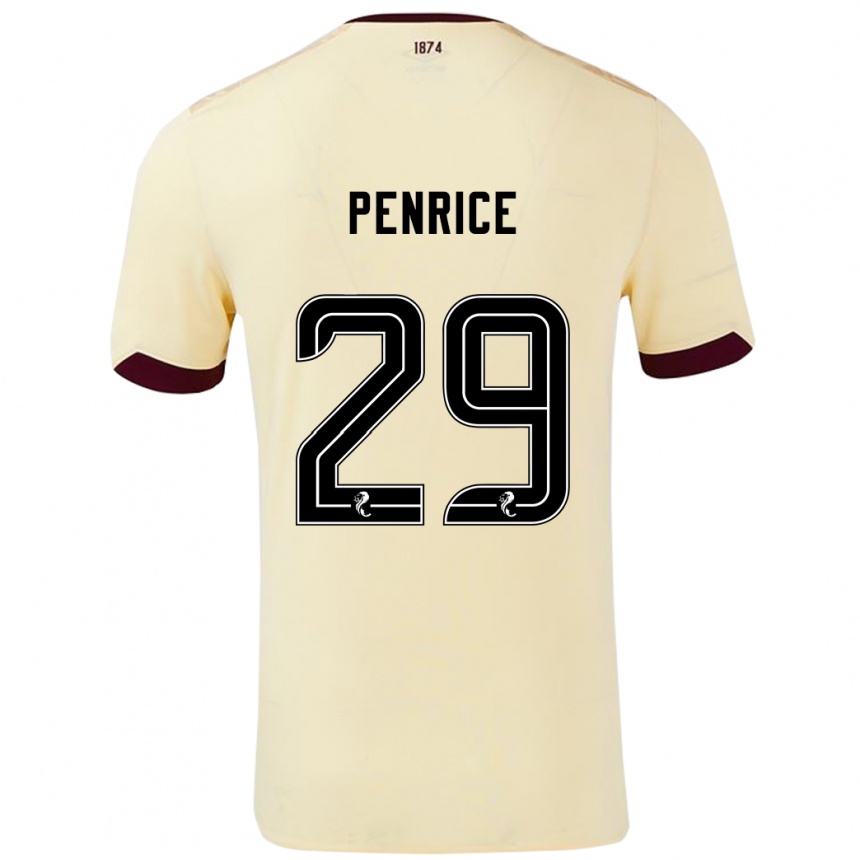 Niño Fútbol Camiseta James Penrice #29 Crema Burdeos 2ª Equipación 2024/25 Perú