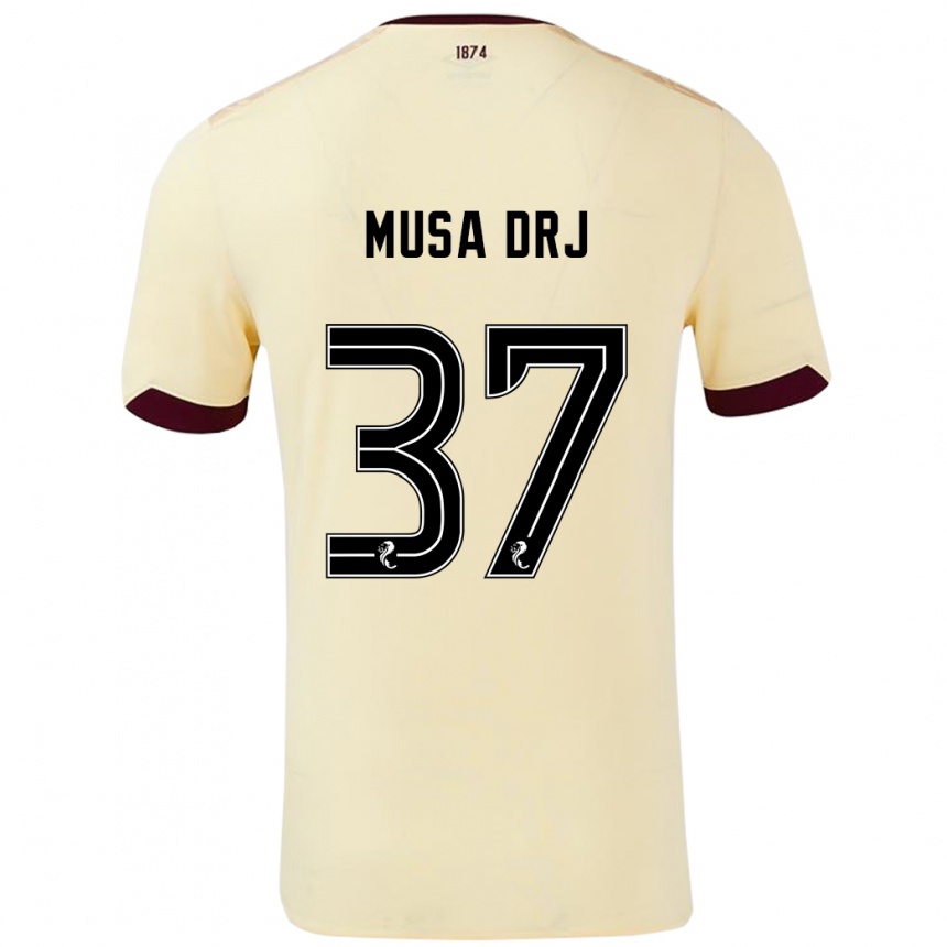 Niño Fútbol Camiseta Musa Drammeh #37 Crema Burdeos 2ª Equipación 2024/25 Perú