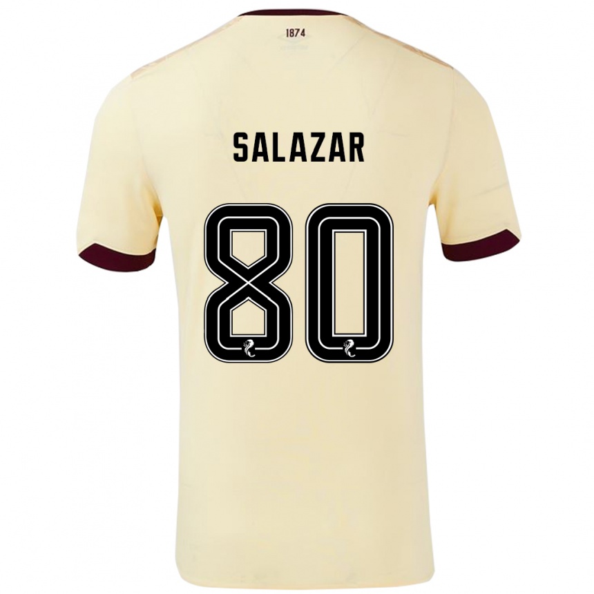 Niño Fútbol Camiseta Andrés Salazar #80 Crema Burdeos 2ª Equipación 2024/25 Perú