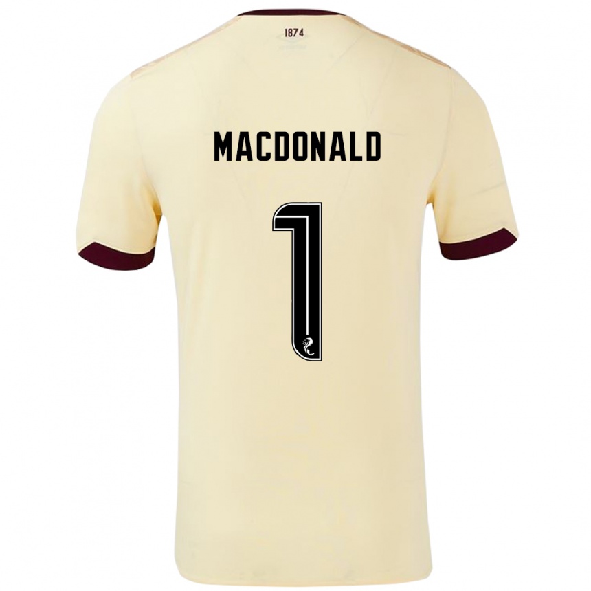 Niño Fútbol Camiseta Jamie Macdonald #1 Crema Burdeos 2ª Equipación 2024/25 Perú