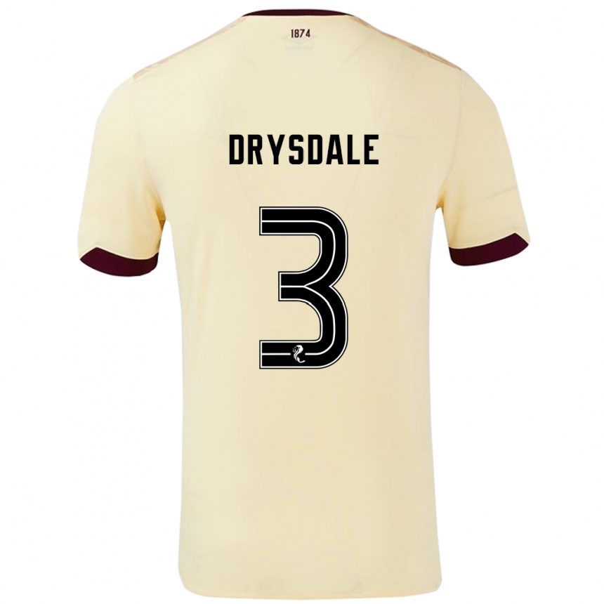 Niño Fútbol Camiseta Ethan Drysdale #3 Crema Burdeos 2ª Equipación 2024/25 Perú