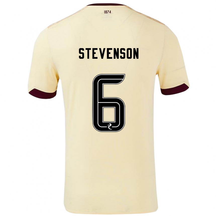 Niño Fútbol Camiseta Gus Stevenson #6 Crema Burdeos 2ª Equipación 2024/25 Perú