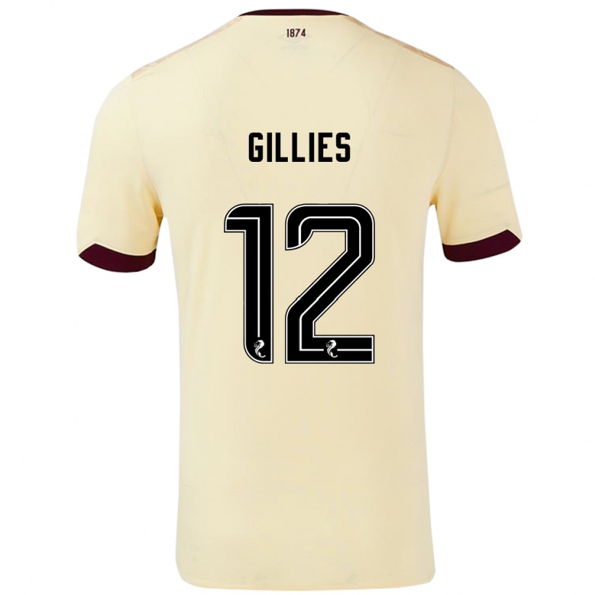 Niño Fútbol Camiseta Matthew Gillies #12 Crema Burdeos 2ª Equipación 2024/25 Perú