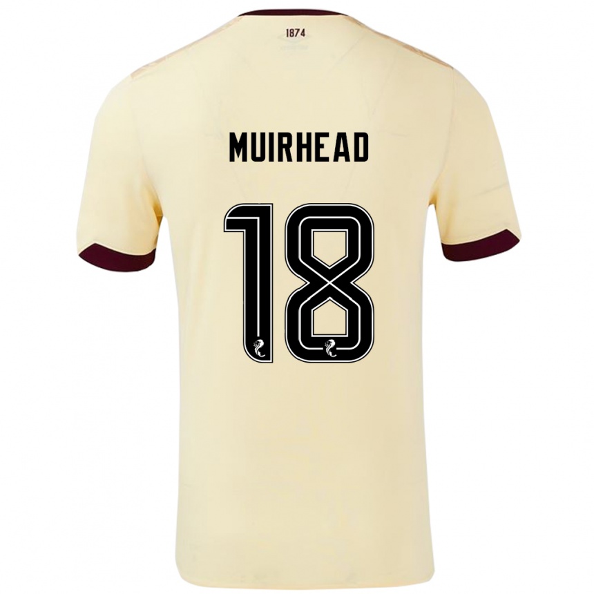 Niño Fútbol Camiseta Owen Muirhead #18 Crema Burdeos 2ª Equipación 2024/25 Perú