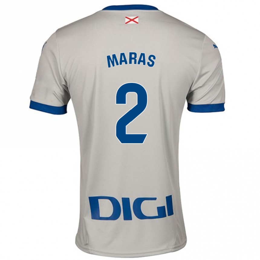 Niño Fútbol Camiseta Nikola Maras #2 Gris Claro 2ª Equipación 2024/25 Perú