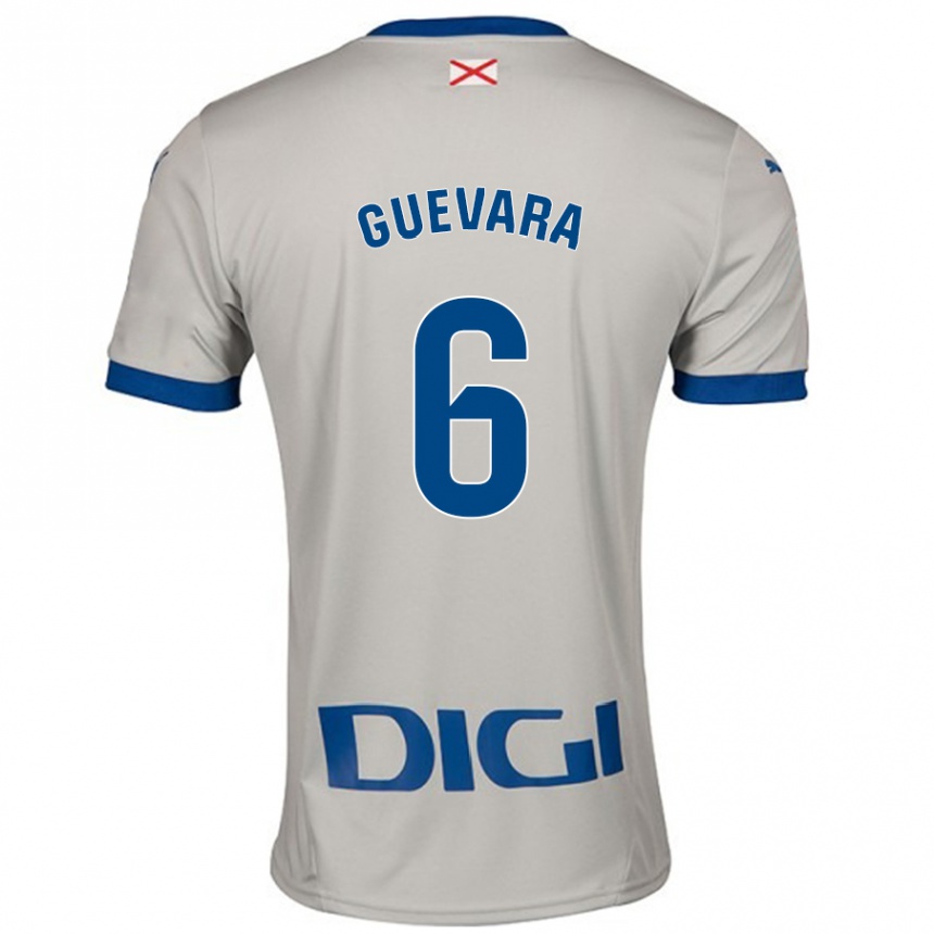 Niño Fútbol Camiseta Ander Guevara #6 Gris Claro 2ª Equipación 2024/25 Perú